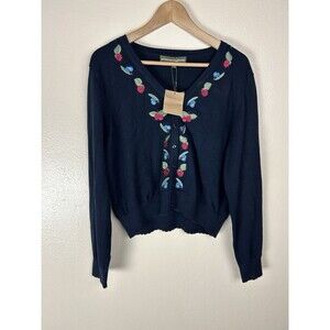 Princess Highway 16 Embroidered Sweater Cardigan Berry Sweet Embellished Fruit